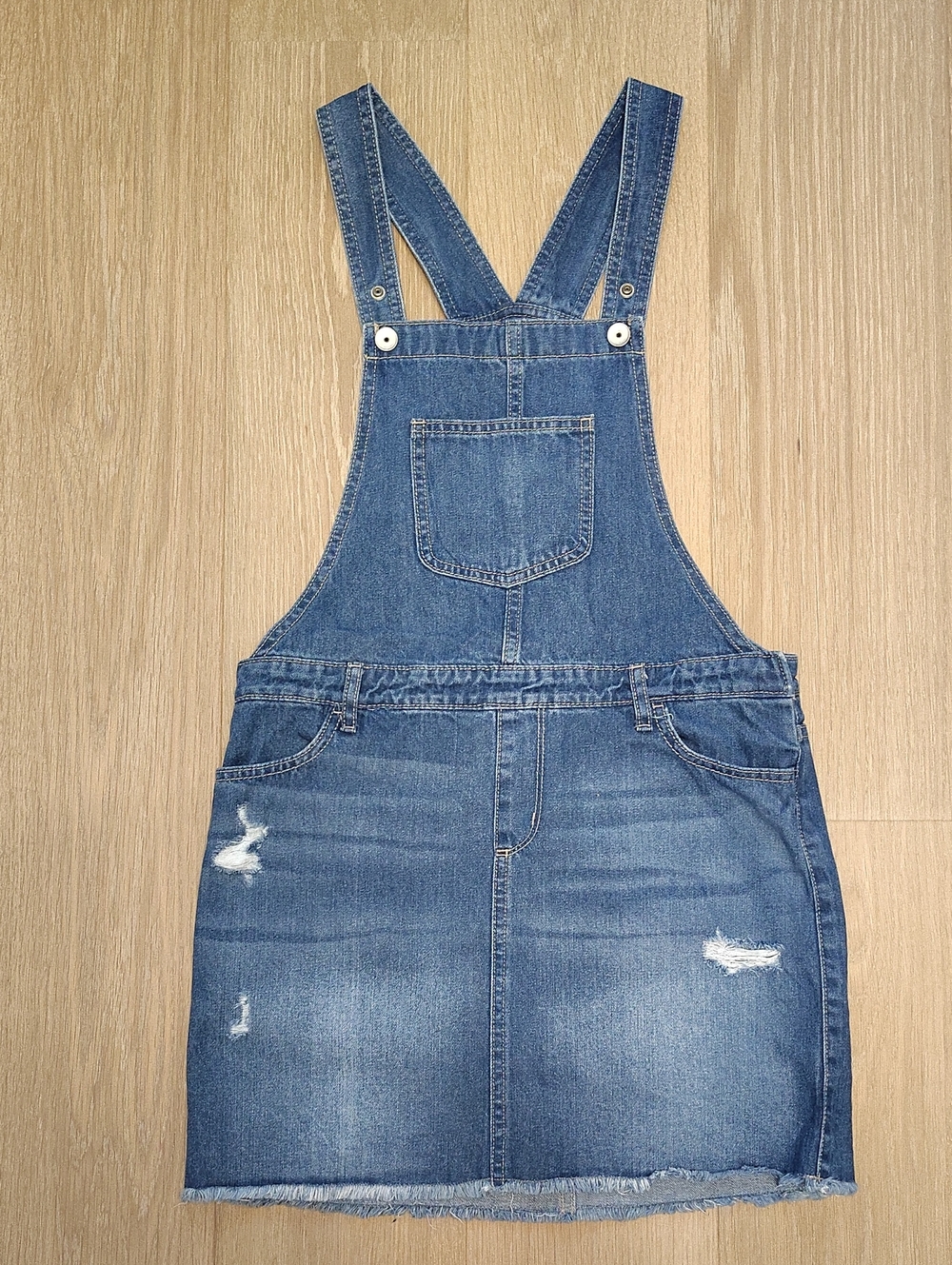 Place Denim Overall Skirt - Light Blue